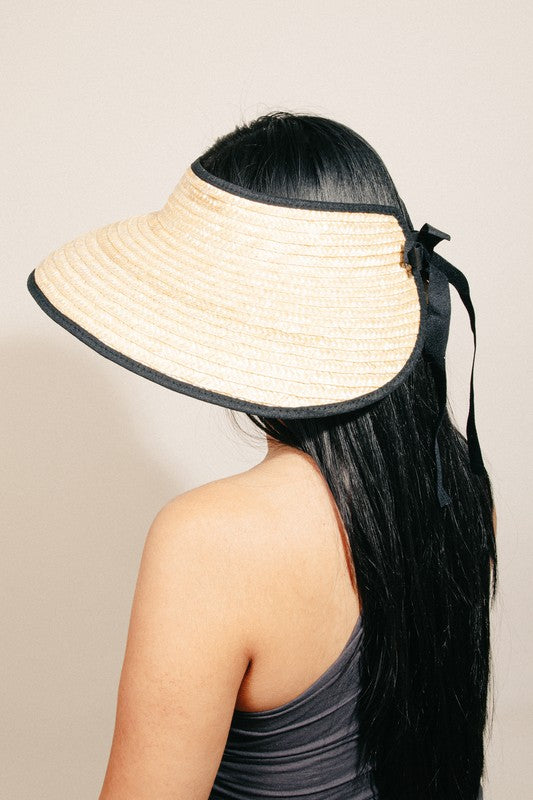 On the Beach Straw Visor Hat - Beige