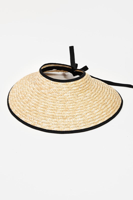 On the Beach Straw Visor Hat - Beige