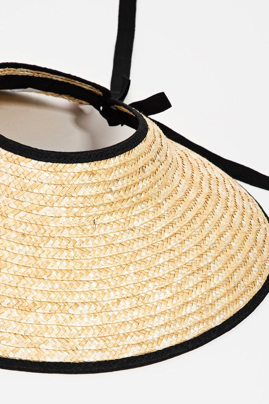 On the Beach Straw Visor Hat - Beige