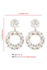 Round Multi Color Rhinestone Drop Earrings