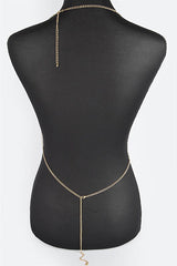 Allure Elegance Crystal Bra Chain - Gold