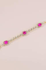 Ama Crystal Neck Body Chain - Pink