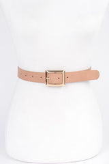 Simplicity Square Buckle Belt - Beige