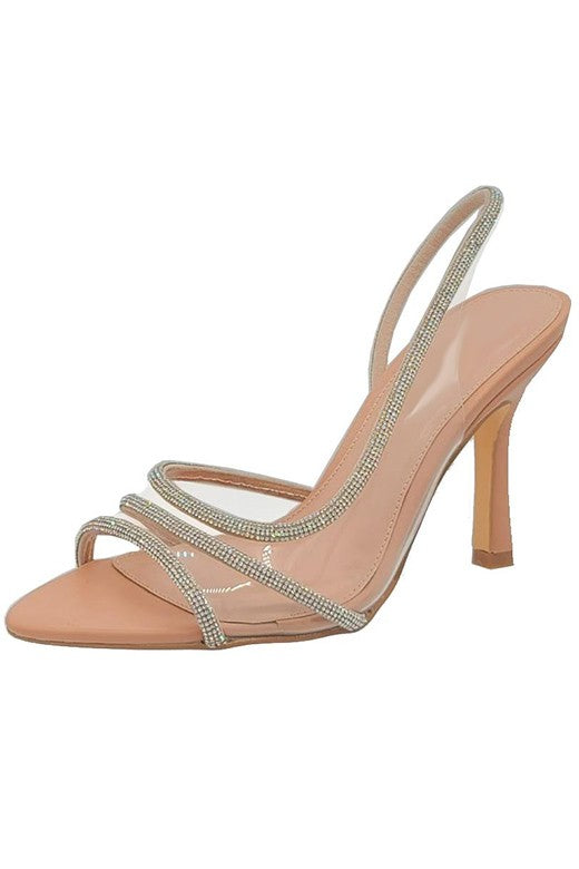 Chiara Allure Embellished High Heels - Nude