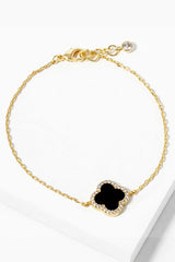 Fay Gold Dipped Quatrefoil Bracelet - Black