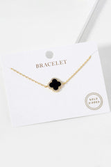 Fay Gold Dipped Quatrefoil Bracelet - Black