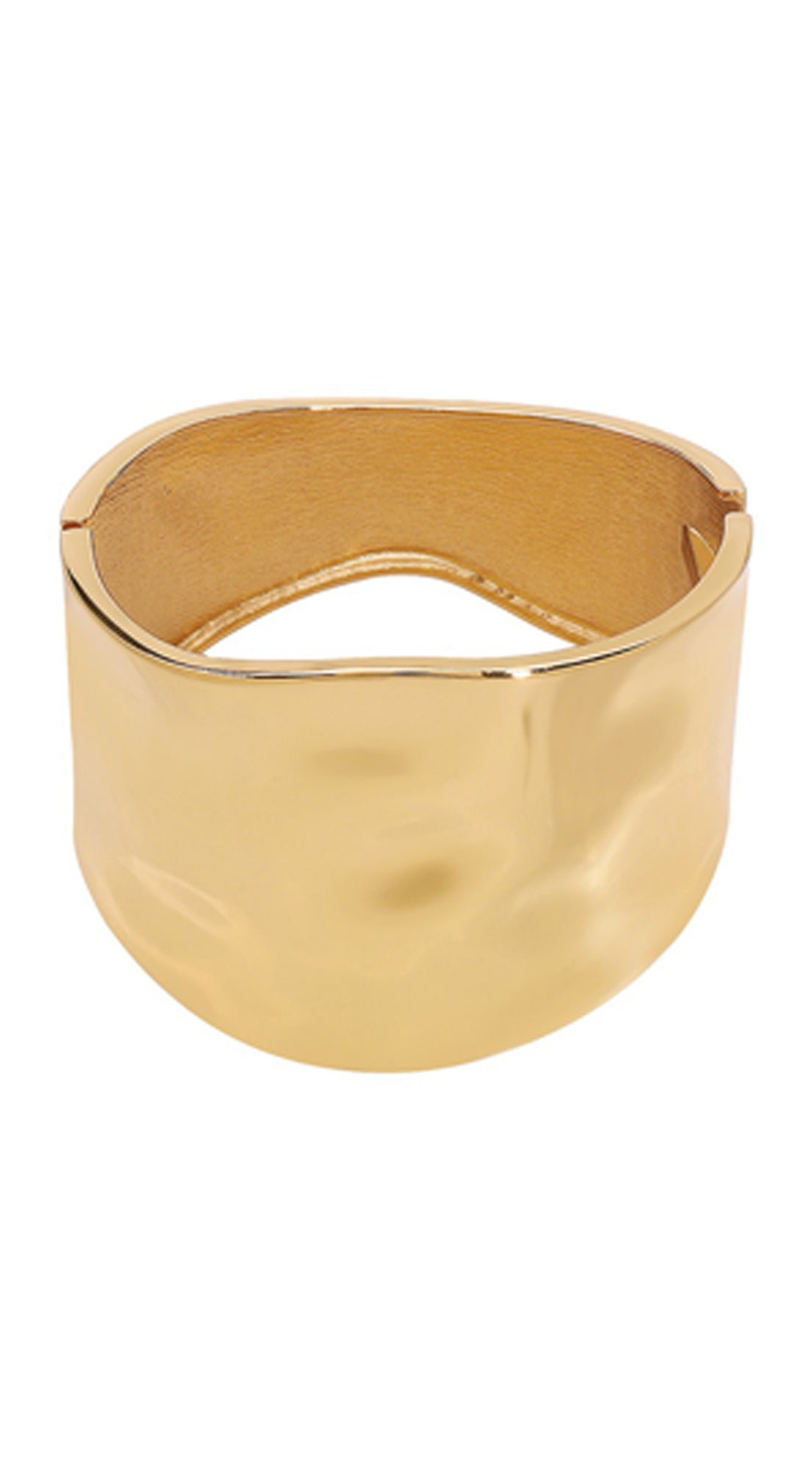 Lea Irregular Wide Metal Bangle Bracelet - Gold