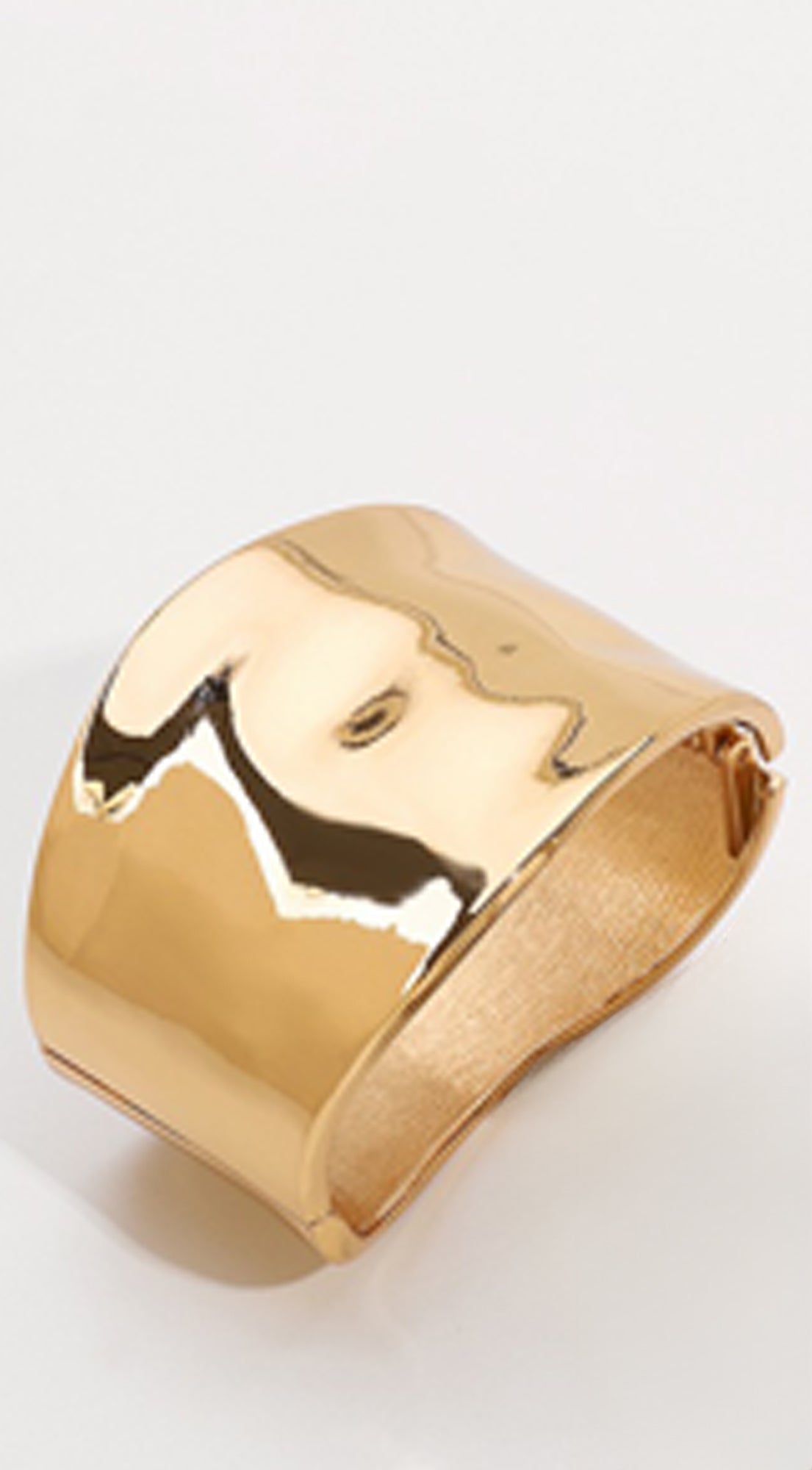 Lea Irregular Wide Metal Bangle Bracelet - Gold