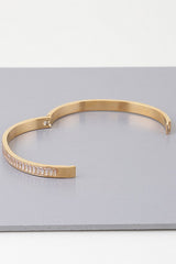 Amia Multi Crystal Cuff Bangle Bracelet - Gold