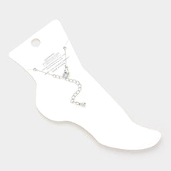 Mother Of Pearl Quatrefoil Anklet - White