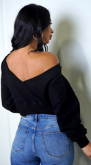 Kali Off Shoulder Sweater - Black