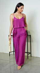 Rya Cami Layered Jumpsuit - Purple