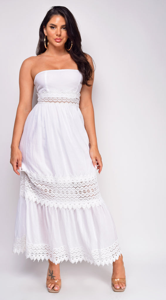 Zella White Sleeveless Maxi Dress – Emprada