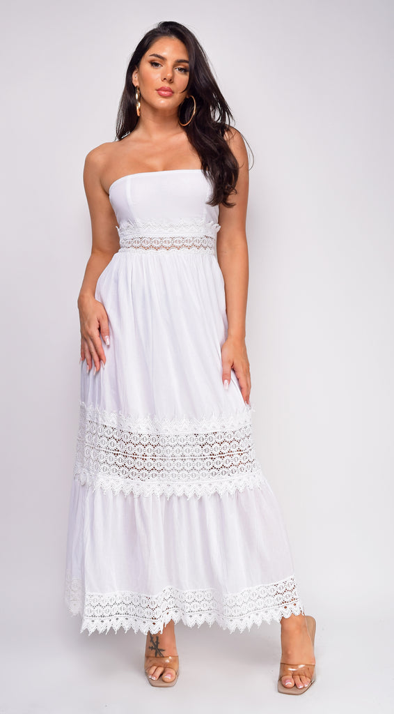 Zella White Sleeveless Maxi Dress – Emprada