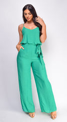 Rya Cami Layered Jumpsuit - Green