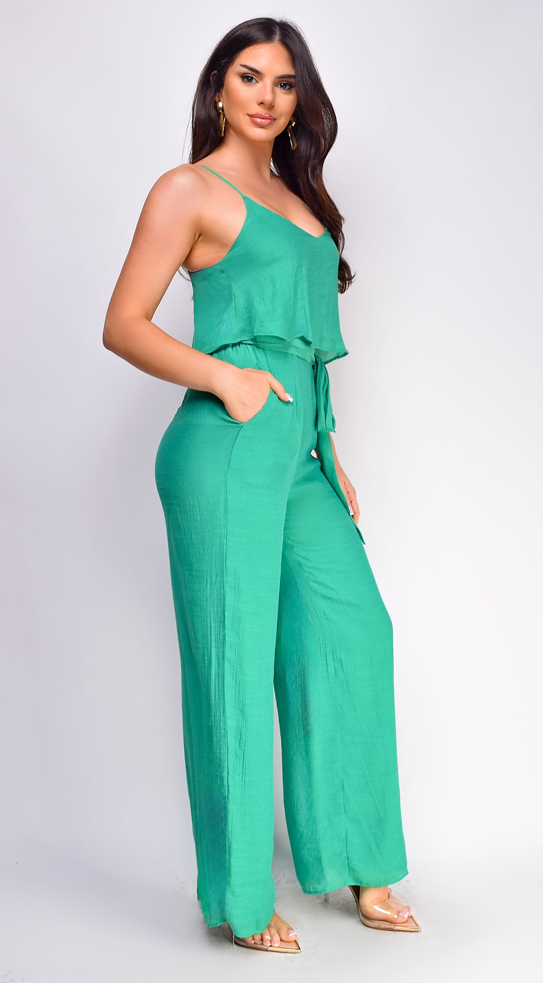 Rya Cami Layered Jumpsuit - Green