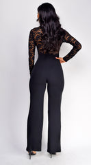 Aitana Lace Long Sleeve Jumpsuit - Black