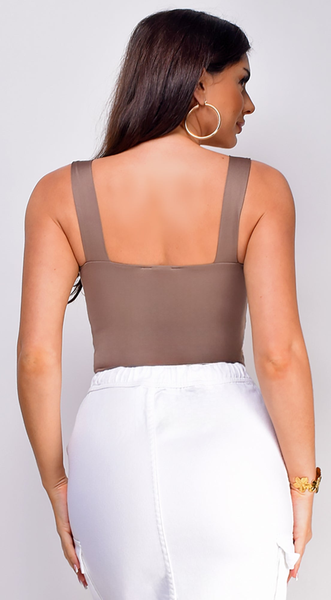 Aliyah Square Neck Top - Beige