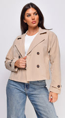 Iana Cropped Trench Jacket - Beige