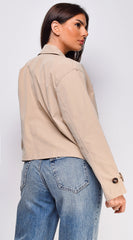 Iana Cropped Trench Jacket - Beige