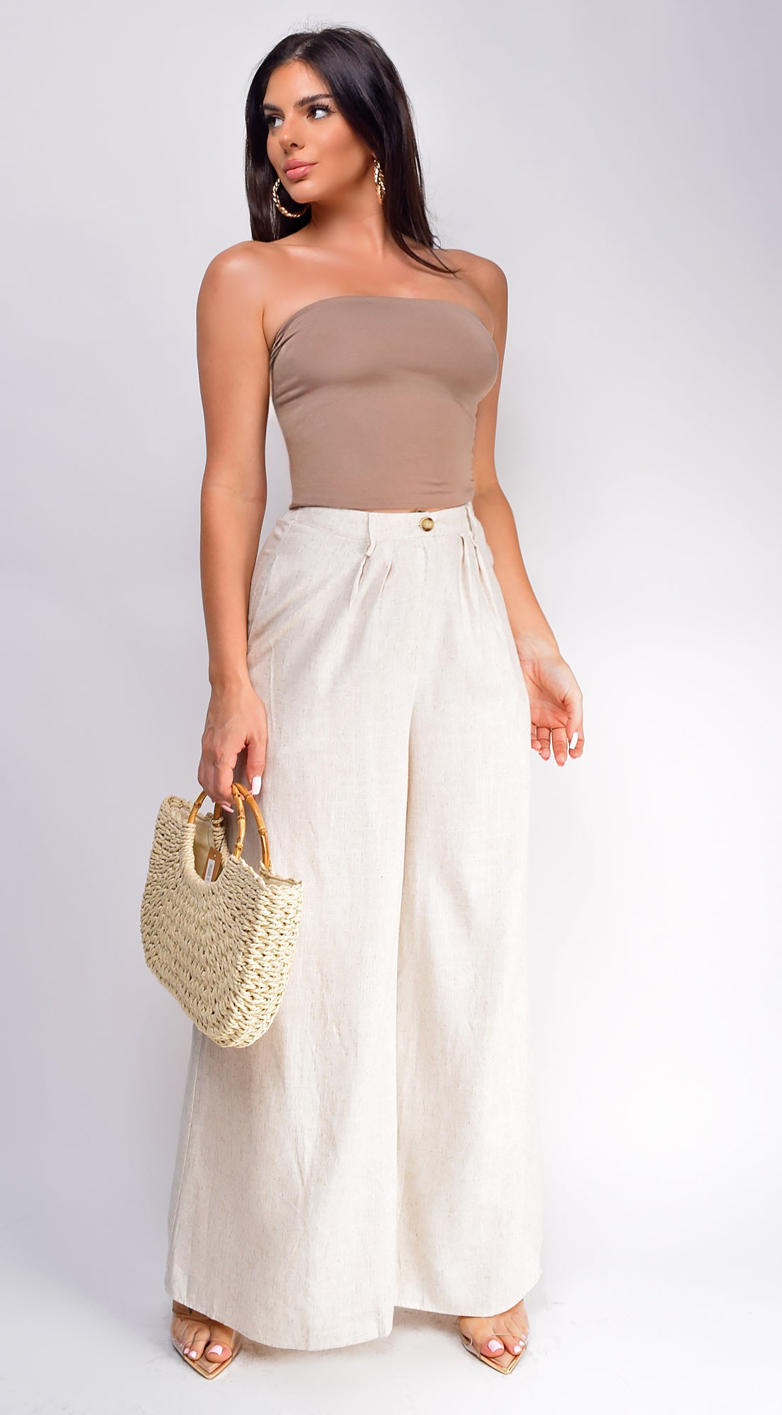 Bay Basic Bandeau Tube Top - Beige