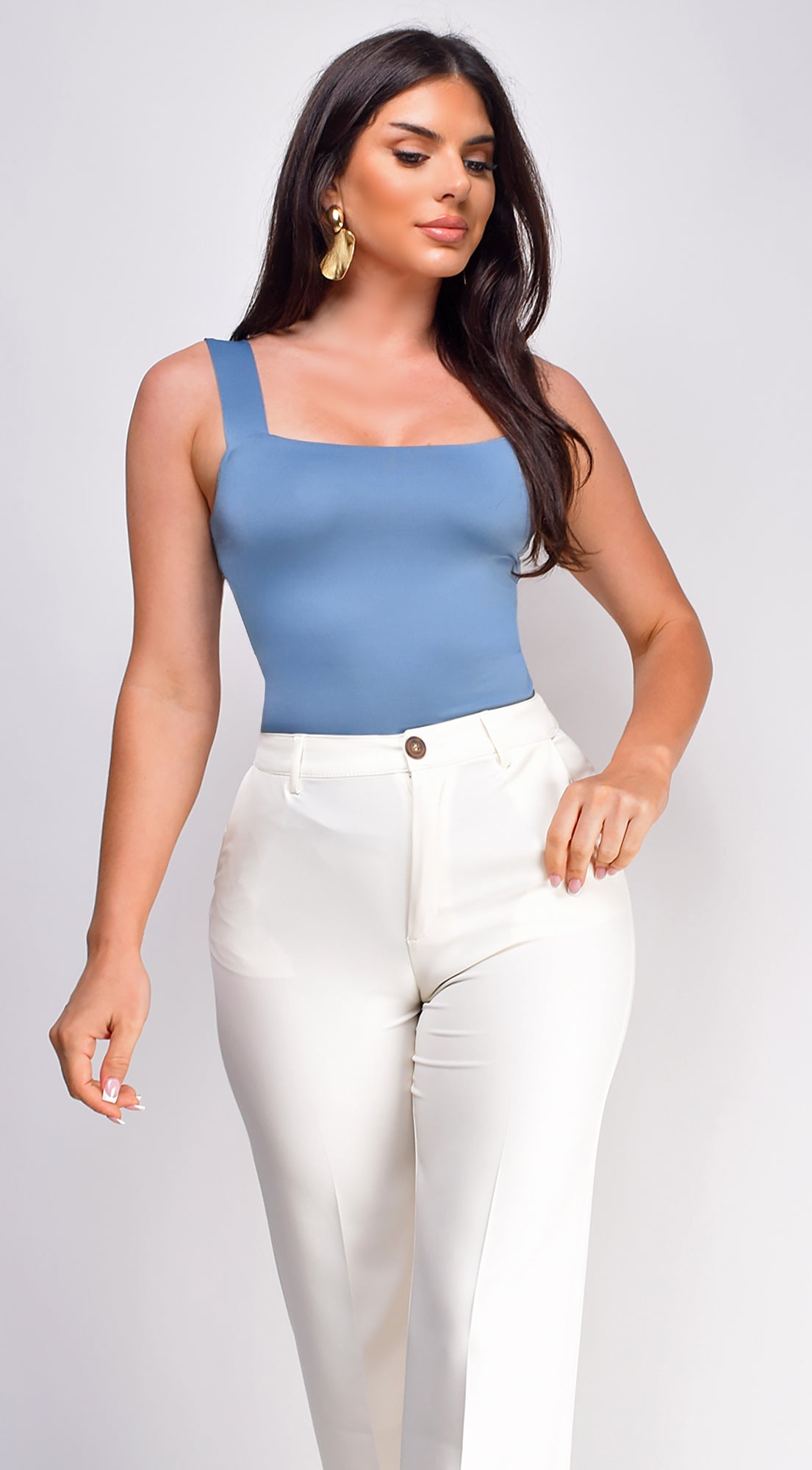 Aliyah Square Neck Top - Blue