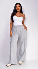 Everyday Cargo Wide Leg Joggers - Gray