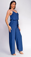 Rya Cami Layered Jumpsuit - Blue