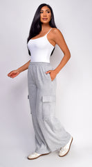 Everyday Cargo Wide Leg Joggers - Gray