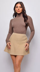 Marinia Turtle Neck Long Sleeve Top - Mocha