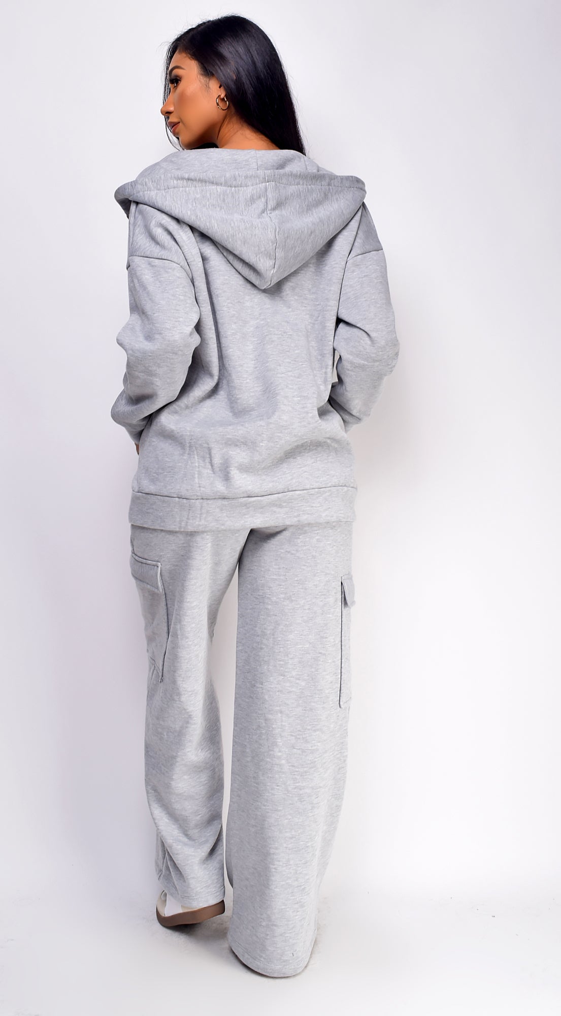 Everywhere Zip Up Oversized Hoodie - Gray