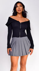 Presley Pleated Skirt - Gray