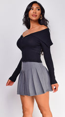 Presley Pleated Skirt - Gray