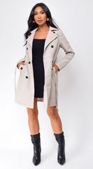 Finland Faux Leather Trench Coat - Cream