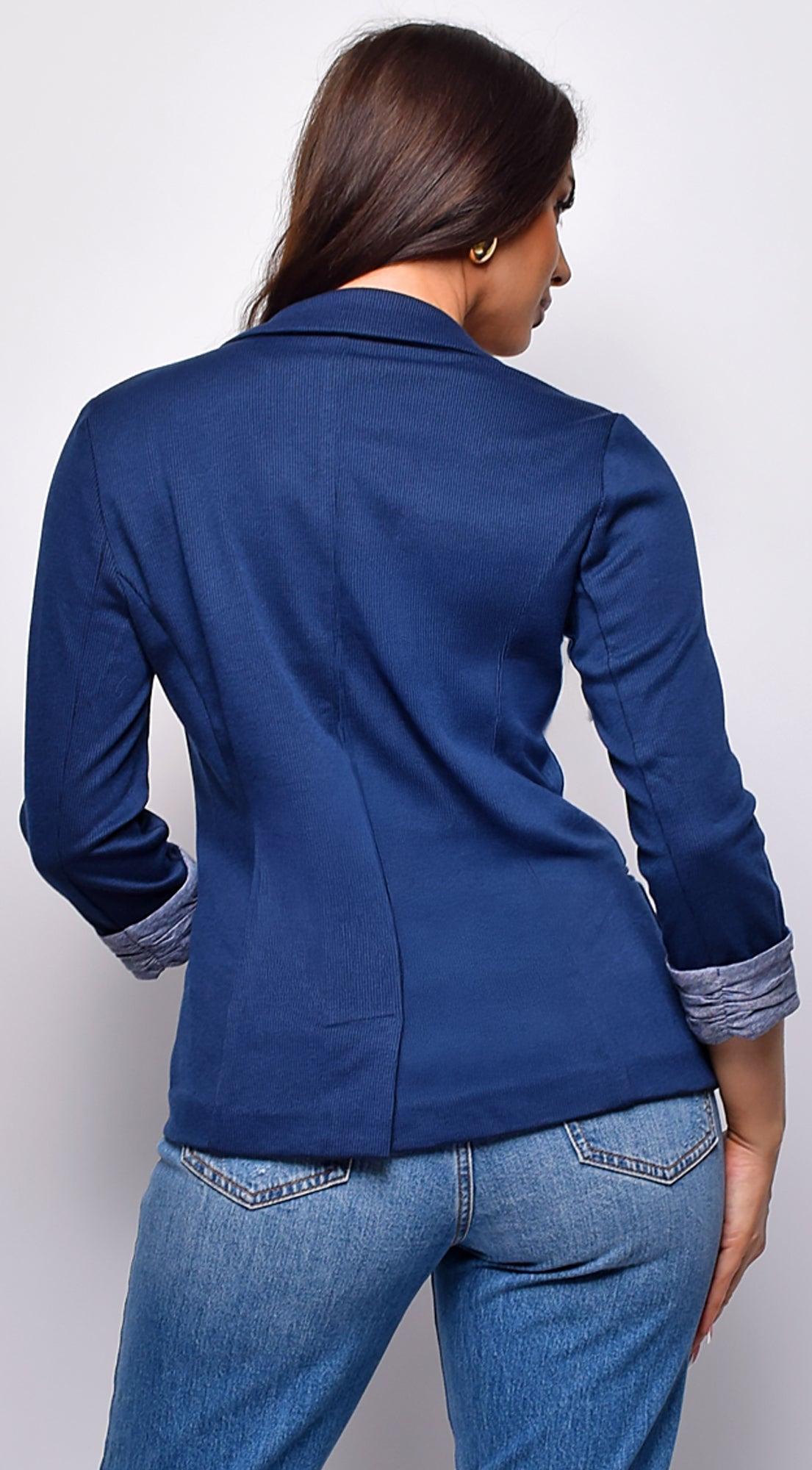 Lovisa Shirred Sleeve Blazer Jacket - Blue