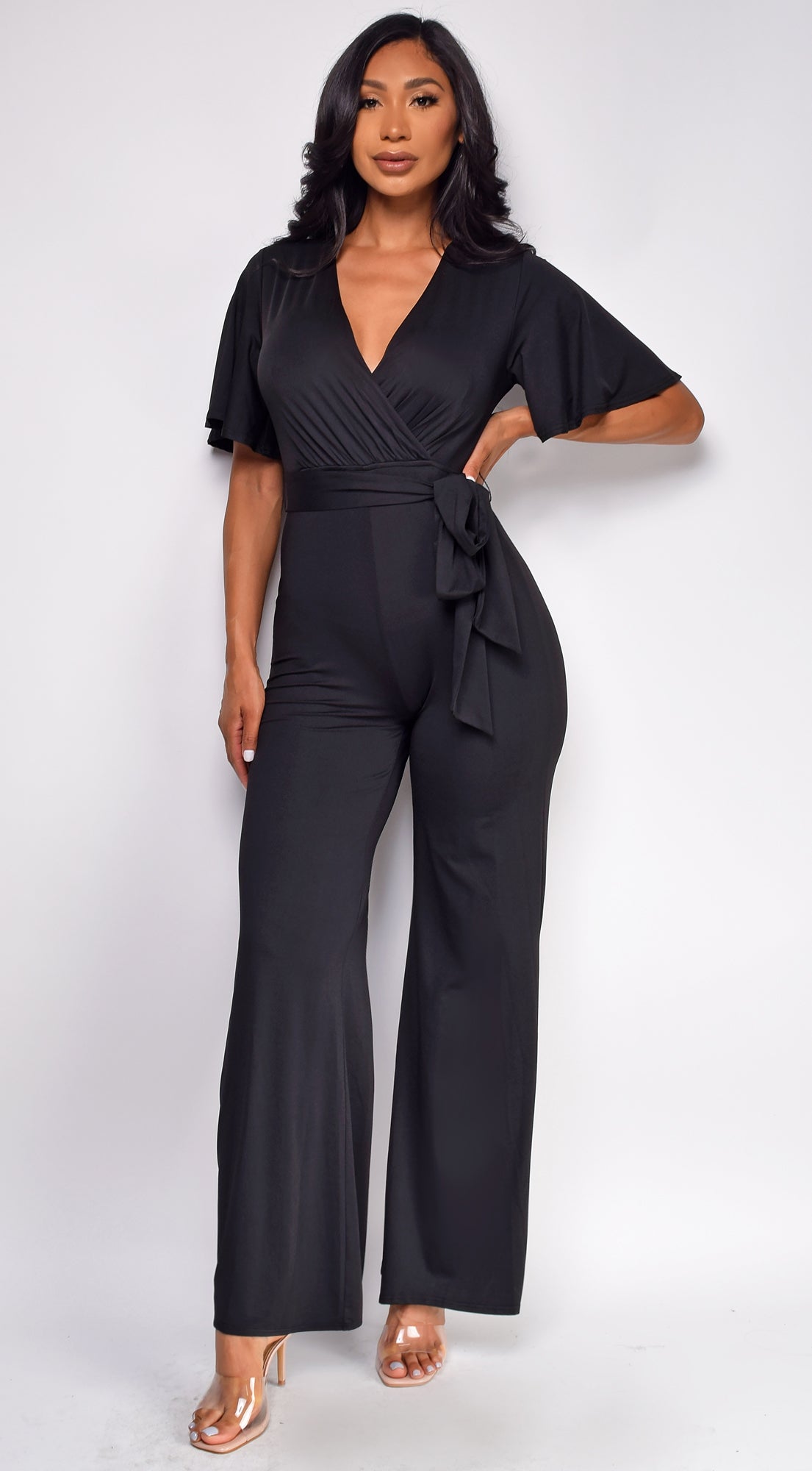 Bombay Black V Neck Jumpsuit