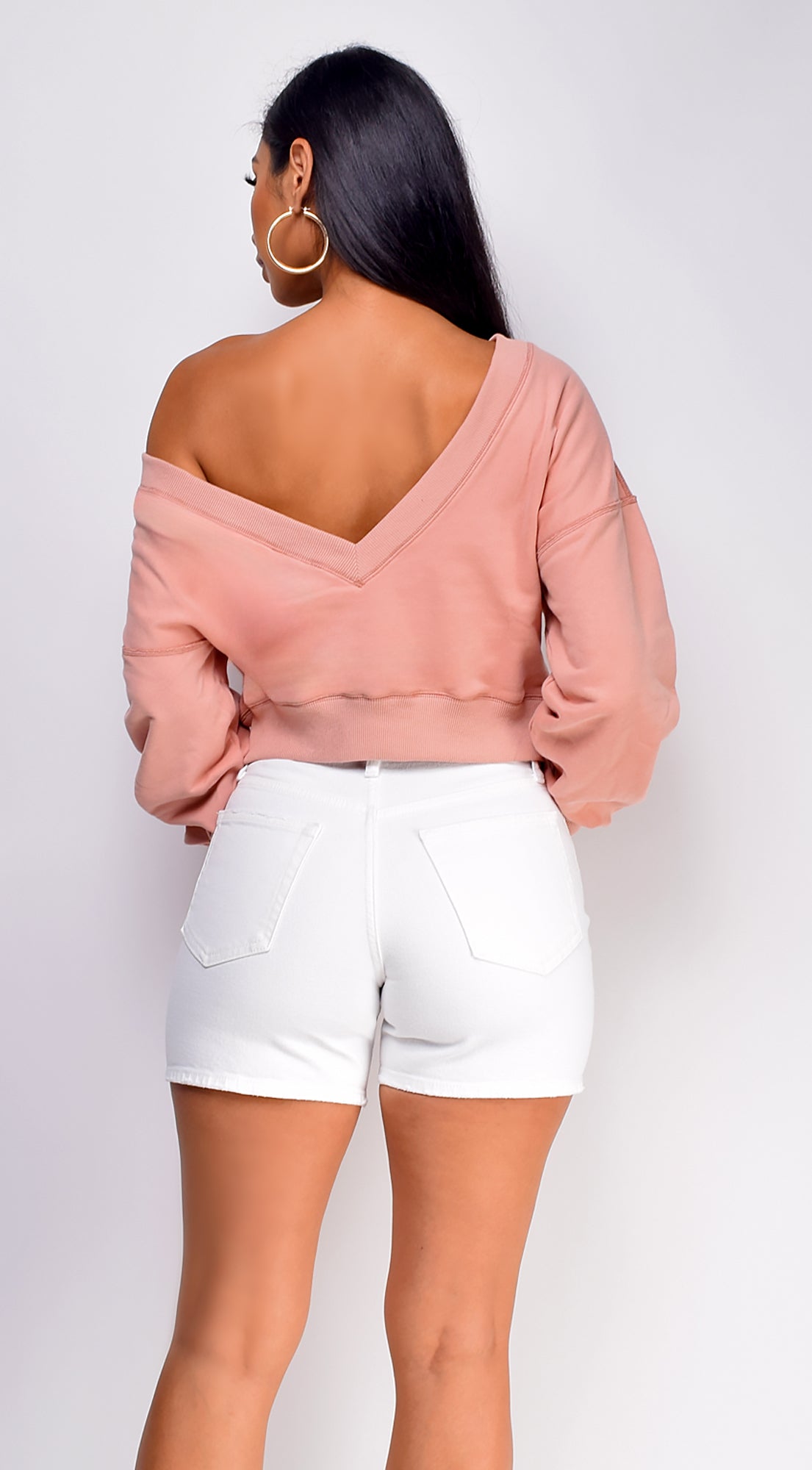 Kali Off Shoulder Sweater - Pink