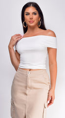 Casey Off Shoulder Top - White