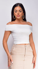 Casey Off Shoulder Top - White