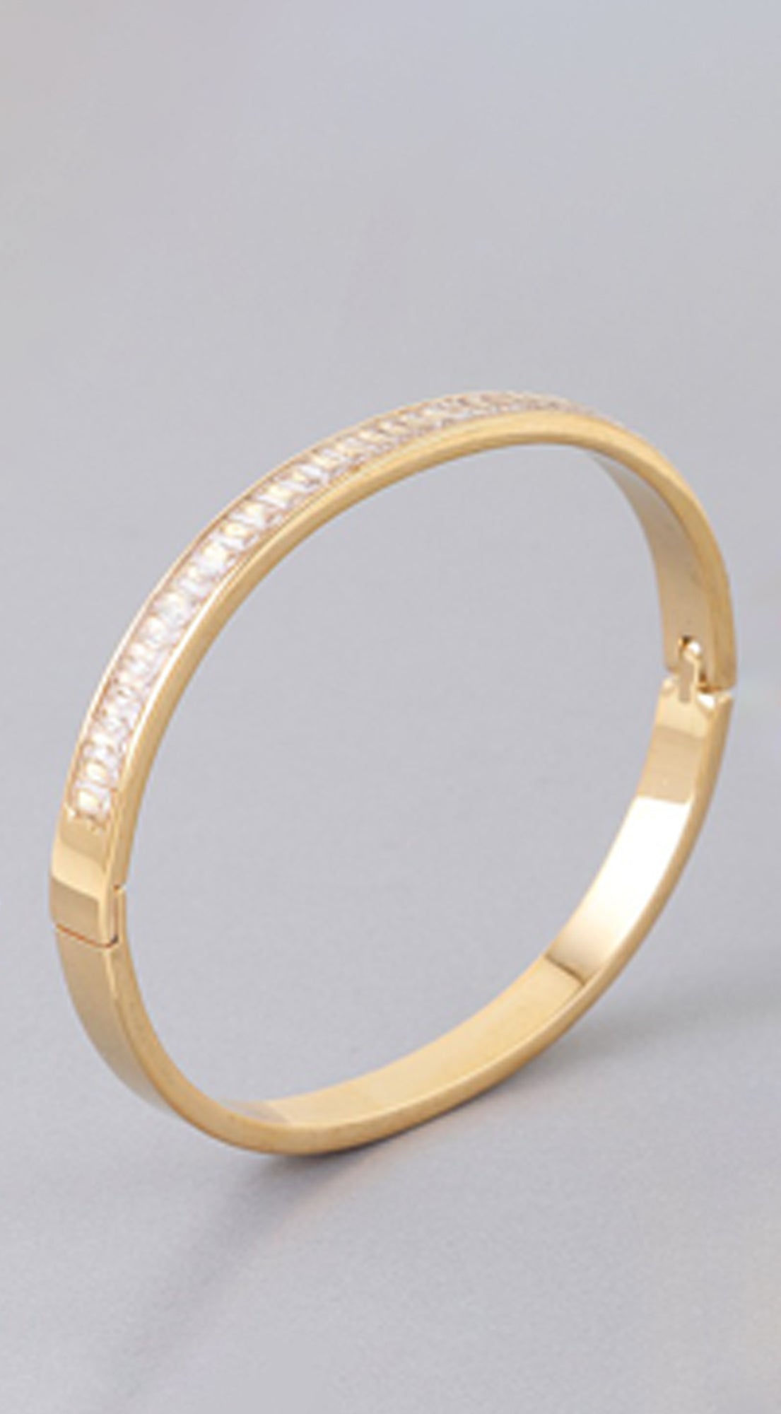 Amia Multi Crystal Cuff Bangle Bracelet - Gold