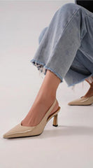 Alessia Stiletto Slingback heel - Nude