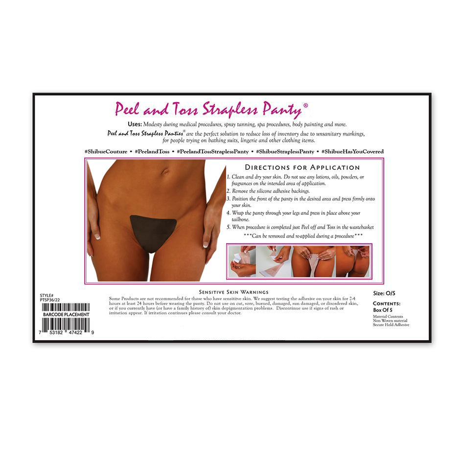 Peel and Toss Black Strapless Disposable Invisible Thong Panty (Pack o –  Emprada