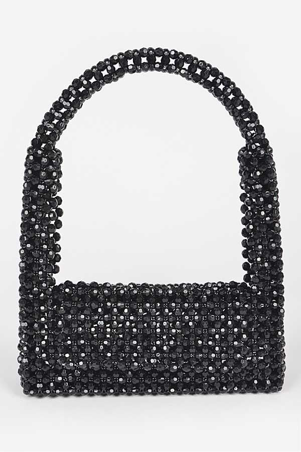 Elegansa Crystal Beads Purse Bag - Black