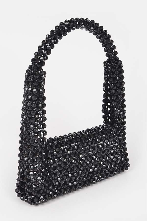 Elegansa Crystal Beads Purse Bag - Black