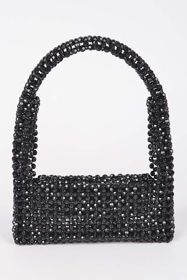 Elegansa Crystal Beads Purse Bag - Black