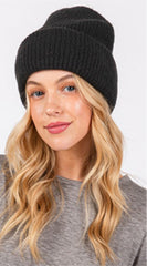 Tamara Wool Blended Beanie - Black