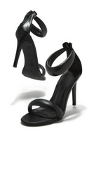 Emaila Ankle Strap High Heel - Black