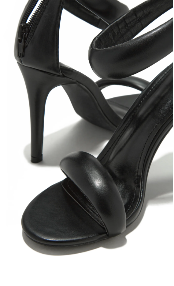 Emaila Ankle Strap High Heel - Black