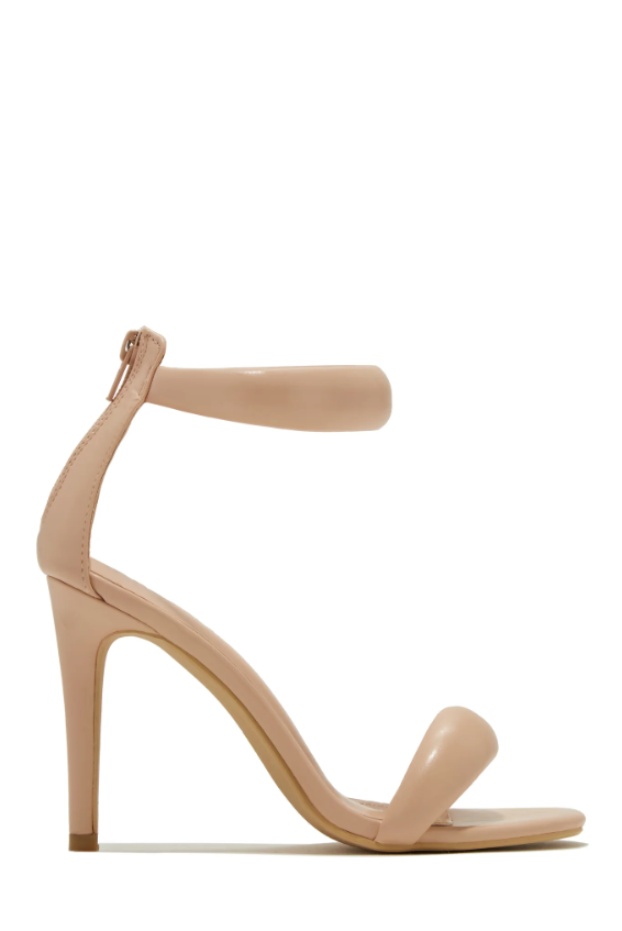 Emaila Ankle Strap High Heel - Nude