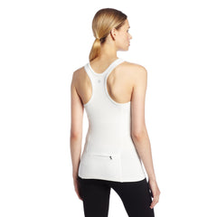 Women's White Racer Front Performance Tank Top - Emprada